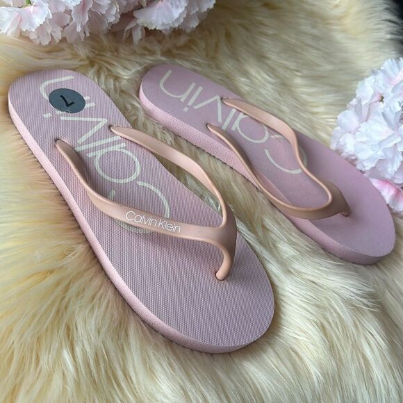 Calvin Klein Flip Flops Size 7 - Picture 4 of 4